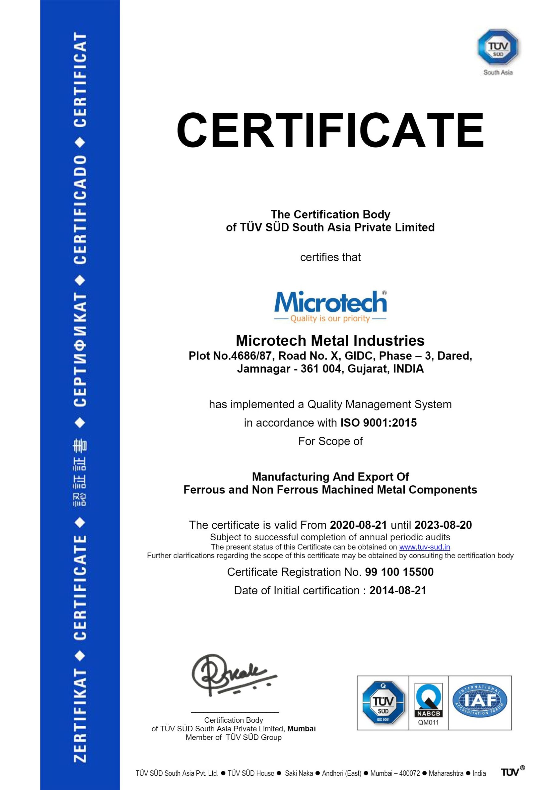 ISO CERTIFICATE